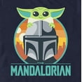 thumbnail image 2 of Men's Star Wars: The Mandalorian Cute Cartoon Din Djarin and Grogu Graphic Tee Navy Blue 2X Large, 2 of 5