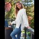 thumbnail image 4 of Sudaderas de Gran Tamaño para Mujer, Cuello Redondo, Larga, Informales, Holgadas, con Abertura, Otoño 2025 Gris L, 4 of 8