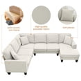 thumbnail image 2 of Modular Sectional Sofa,Modern U Shape Sectional Sofa,7 Seat Fabric Sectional Sofa Set with 3 Pillows Included for Living Room,Apartment,Office,Beige, 2 of 7
