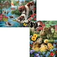 thumbnail image 2 of Bits And Pieces 500-Piece Jigsaw Puzzles - Cat Nap and Puppy Swimming, Design by Larry Jones, 2 of 7