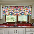 thumbnail image 3 of Yayeee Kitchen Curtains Set of 2 Light Filtering 57"x36" Over Sink Window Panels, Dark Colorful Circles, 3 of 7