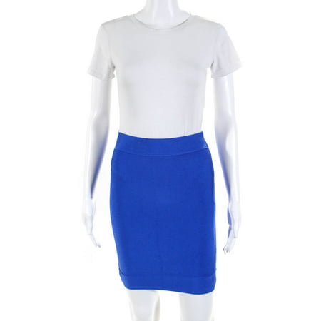 

Pre-owned|BCBG Max Azria Womens Knit Bodycon Mini Skirt Blue Size Medium