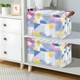 thumbnail image 2 of Yayeee Foldable Storage Basket for Shelves with Handles Waterproof Cloth Bins, Retro Simple Shapes, 2 of 7