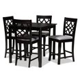 thumbnail image 1 of Baxton Studio Nisa Grey Upholstered Espresso Wood 5-Piece Pub Set, 1 of 8