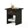 thumbnail image 3 of Furinno Dario End Table, Side Table, Storage Shelf with Bin Drawer, Black Espresso/Brown, 3 of 5