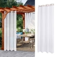 thumbnail image 4 of Cortinas al aire libre cortinas de Patio-1 paneles arandelas Exterior cortinas impermeables blanco Patio pura pérgola cortinas - 132x274cm El 132x274cm Sunnimix Cortinas transparentes al aire libre, 4 of 8