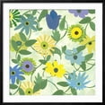 thumbnail image 2 of Art.com Blue and Green Flowers Art Print by Jan Weiss, Black Frame Wall Art, 29" x 29", 2 of 5