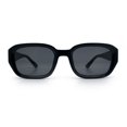 thumbnail image 5 of Womens Beveled Rectangle Mod Hipster Plastic Fashion Sunglasses All Black, 5 of 8
