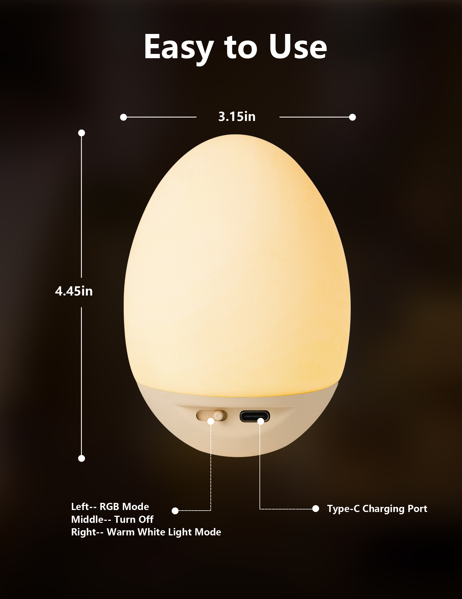 COSJM Egg-Shaped Baby Night Light, BPA Free photo 7