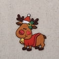 thumbnail image 4 of Christmas Reindeer Embroidered Iron On Patch, Santa Hat Deer Applique, 2.38 inch x 1.88 inch, 4 of 4