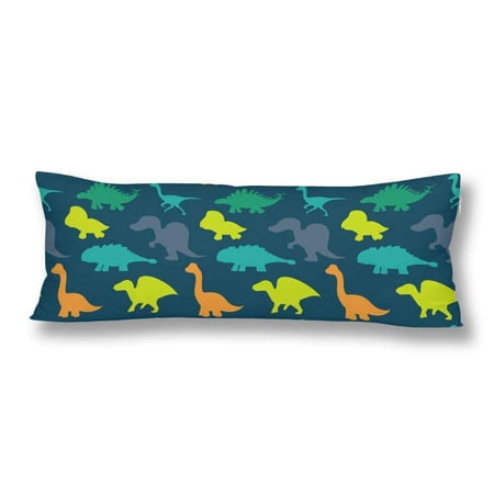 Body Pillow Animal ABPHOTO Cute Cartoon Dinosaurs Body Pillow Covers Pillowcase 20x60 inch Ancient Animal Body Pillow Case Protector ()
