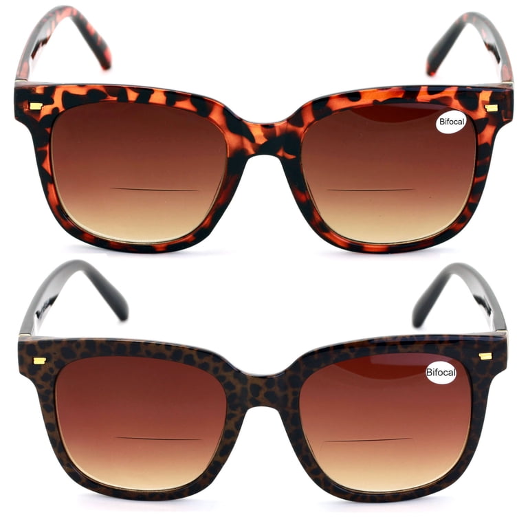 2 Pairs Women Oversized BIFOCAl Sunglasses Reader - Outdoor 