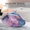thumbnail image 4 of Yayeee Pillowcase Queen Size Set of 2 Satin Wrinkle Resistant Envelope Pillow Case, Watercolor Pink Marble Pattern, 4 of 8