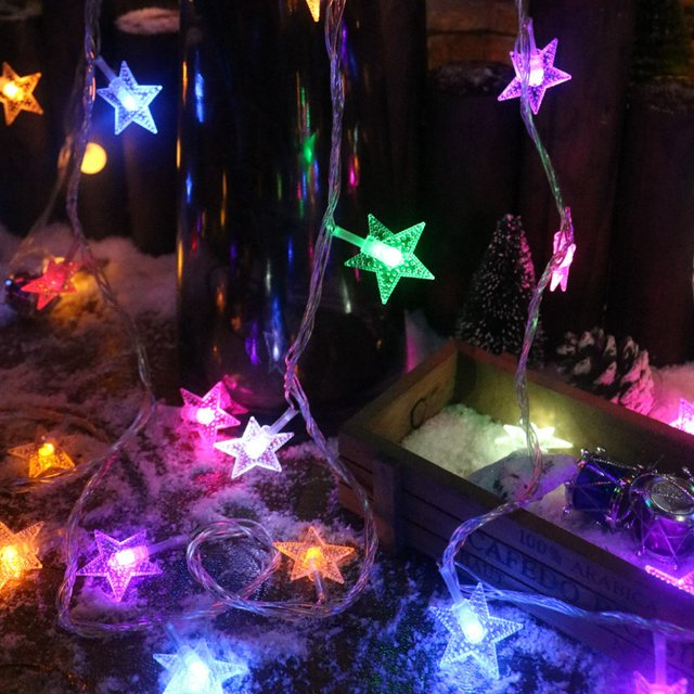 1 juego de luces de cadena de estrellas Luces de estrellas de Navidad USB 50 LED 5m Luces de hadas