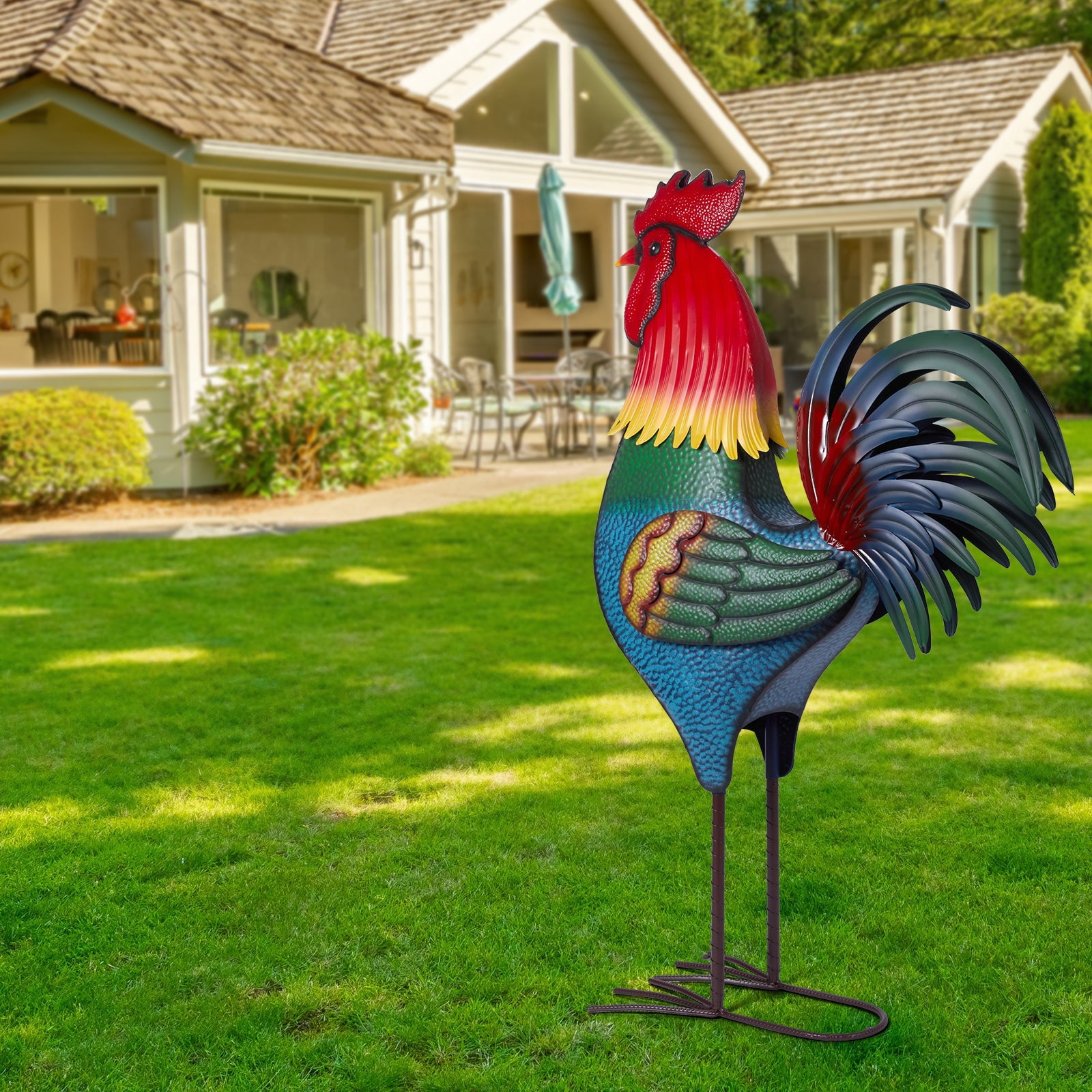 63 Inch Traditional Rooster Garden Statue