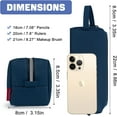 thumbnail image 2 of Minimalist Pencil Case, Large Capacity Pencil Bag with Portable Handle, Waterproof Fabric and Zipper, Aesthetic and Spacious Pen Organizer for Office Staff and Professionals, Navy Blue, 2 of 7