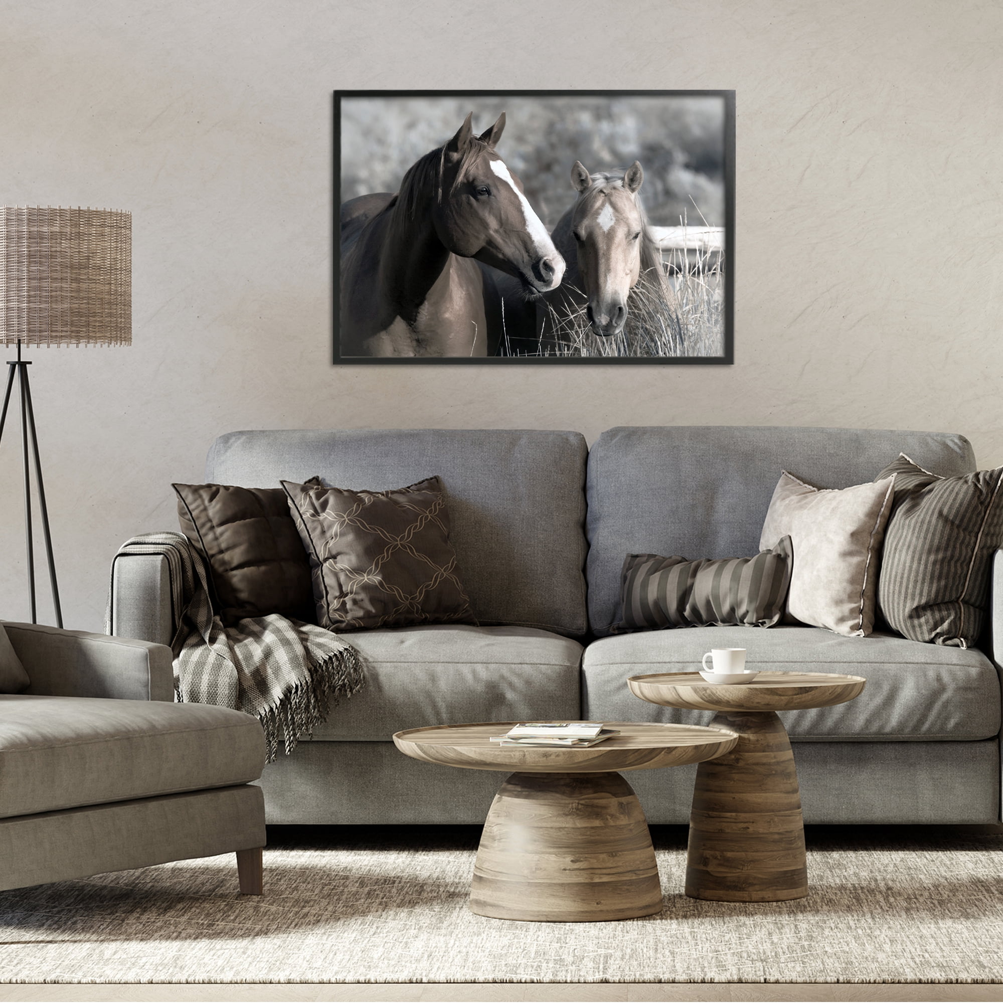 Stupell Industries Content Horses In Pasture Black Framed Giclee Art, design by Danita Delimont