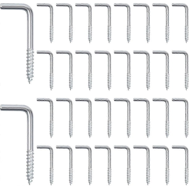 2.5x13x25mm,100pcs L Hook Bolts L Shape Right Angle Screw Hook Screw Straight Slot Hook L Hook Galvanized Screw Wall Hook