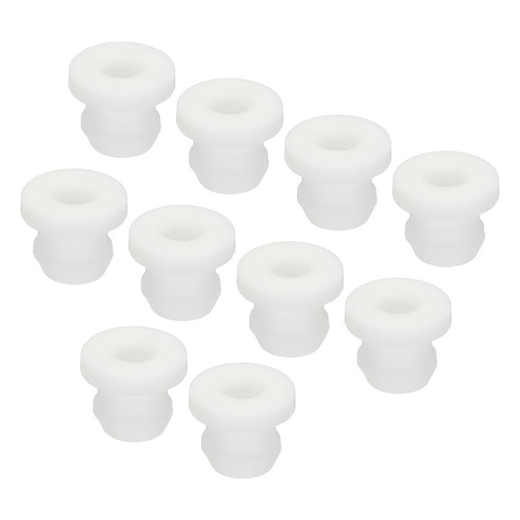 Uxcell 20Pcs Snap Rubber Grommet Plug Mount Dia 7mm ID 4.5mm Seal Anti-Scratch Electrical Box Cable Pipe White