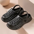 thumbnail image 3 of Wide Toe Box Clogs for Men Breathable Non Slip Platform Sandals Hollow Out Slip On Lightweight Slide Walking Shoes Black Size 9, 3 of 4