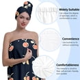 thumbnail image 6 of Colevkie 2 Pcs Women Bath Skirt Hair Drying Cap Set Adjustable Soft Bath Wrap Set Towel Shower Cap Sauna Bathroom Beach Printed Cherry Pattern, 6 of 8