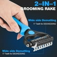thumbnail image 5 of 【2-in-1 Deshedding Tool】Pet Grooming Kit - Undercoat Rake & Dematting Brush for Long Haired Dogs & Cats, Reduce Shedding, Painless Detangling, Professional Deshedder for Thick Coated Pets, Black, 5 of 7