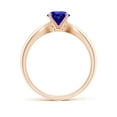 thumbnail image 2 of ANGARA Natural Solitaire Round Tanzanite Tapered Shank Ring in 14K Rose Gold for Women (Size-6mm) | December Birthstone, Birthday, Anniversary, Jewelry Gift for Women | Natural Tanzanite Ring, 2 of 9