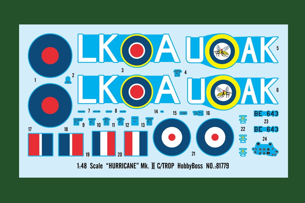 Hobbyboss 81779 Hawker Hurricane Mk.II C/Trop 1/48 Scale Model Building Kits Collectible Plastic