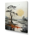 thumbnail image 2 of Designart "Grey Yellow Minimalism Tree silence III" Minimalism Canvas Wall Art, 2 of 5