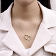 thumbnail image 3 of JeenMata Lab Grown Diamond Interlocking Heart Shape Pendant Necklace in Yellow Gold Plating, 3 of 5