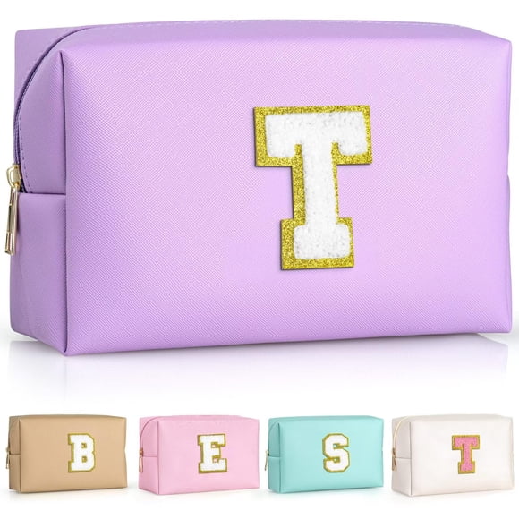 Bolsa de maquillaje TOPEAST Preppy Stuff para niñas, impermeable, color morado