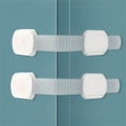 thumbnail image 4 of Buy 2 get 10% off Safety Strap Locks (7 Pack) For Fridge, Cabinets, Drawers, Dishwasher & More, Toilet- Adjustable Strap, No Drilling Required,Easy Installation, White, 4 of 5