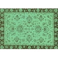 thumbnail image 1 of Ahgly Company Machine Washable Indoor Rectangle Oriental Turquoise Blue Traditional Area Rugs, 8' x 10', 1 of 4