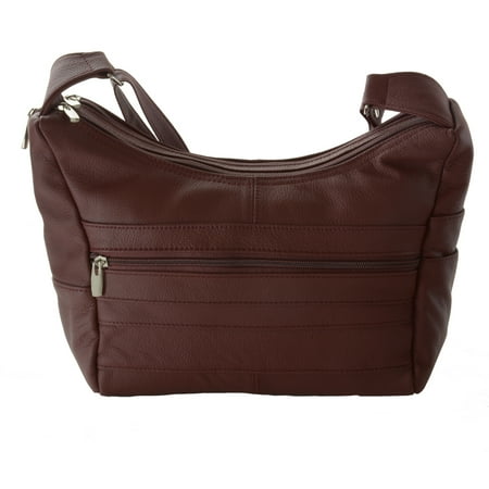 Grande Handbag Bag - Women's Genuine Leather Purse Mid Size Multiple Pocket Shoulder Bag Handbag New