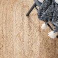 thumbnail image 6 of SAFAVIEH Natural Fiber Cirino Bordered Area Rug, Natural/Black, 4' x 6' Oval, 6 of 8