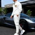thumbnail image 2 of Men's Jogging Outfits 2 Piece 1/4 Zip Pullover Sweatshirt and Joggers Pant Sets Track Suits Casual Sweatsuits (M, White), 2 of 7