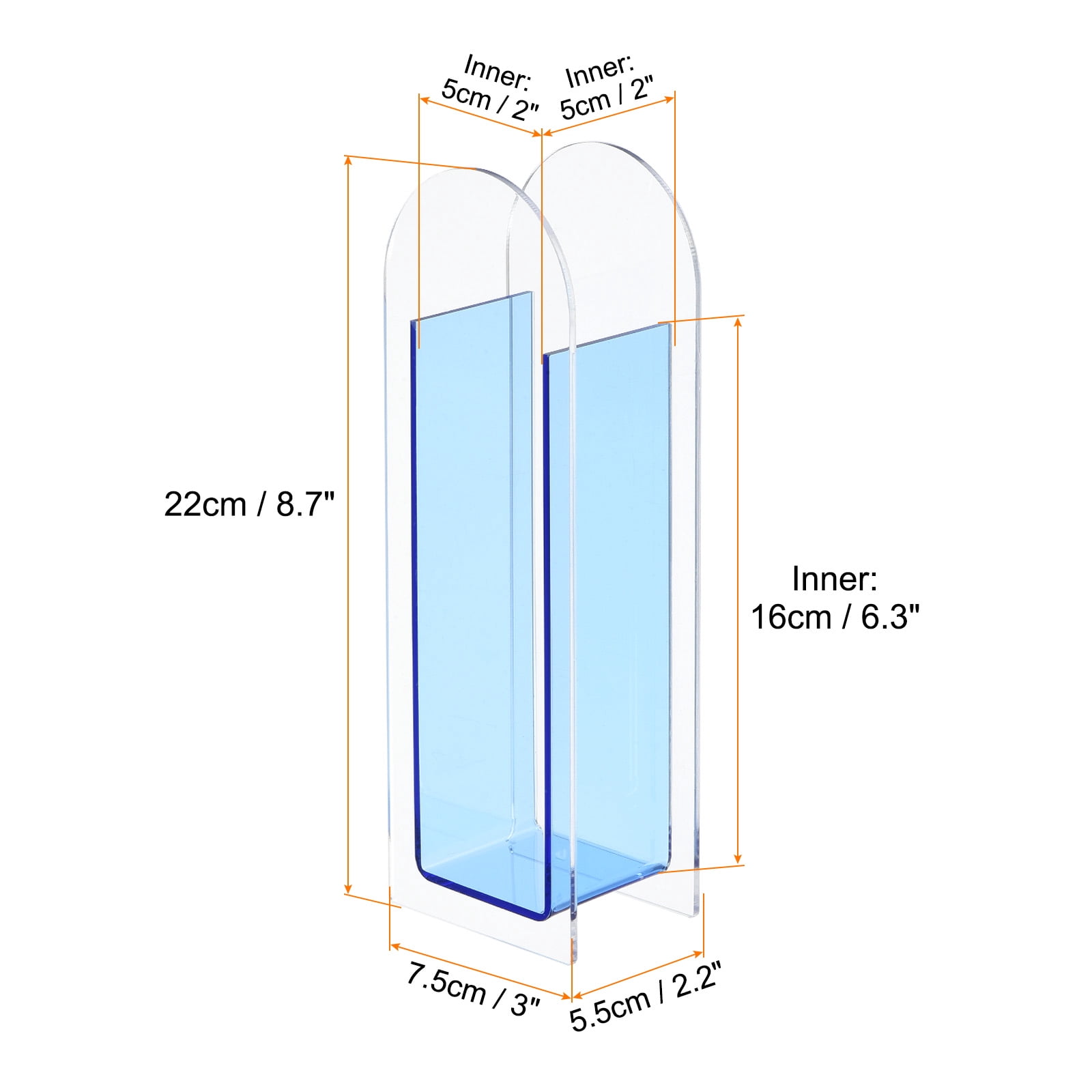 Unique Bargains Arch Acrylic Floral Vase Clear Geometric Table Centerpiece Decorative Vase Blue