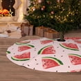 thumbnail image 6 of Lsque Hand Drawn Watermelon Print Christmas Tree Skirt, Tree Skirt with Ties or Velcro, Perfect for Holiday Decorations, Halloween, and New Year-36", 6 of 7