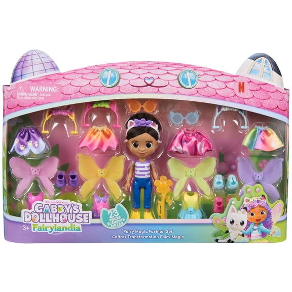 Gabby's Dollhouse Fairylandia Fairy Magic Reveal Fashion 23- Piece Doll Set, Ages 3