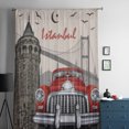thumbnail image 3 of Istanbul Retro Poster Bay Window Screening Curtains Drape Panel Sheer Tulle For Living Room Bedroom Voile Organza Curtains, 3 of 7