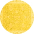 thumbnail image 1 of Ahgly Company Indoor Round Oriental Yellow Traditional Area Rugs, 7' Round, 1 of 4