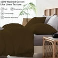 thumbnail image 5 of 1 Pcs Duvet Cover 100% Egyptian Cotton 1000 Thread Count with Zipper Closure & Corner Ties - Oversized Queen Size (98" x 98") Inch, Chocolate Solid, 5 of 5