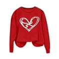 thumbnail image 3 of Women's Valentines Sweatshirt Love Heart Graphtic Oversized Pullover Sweatshirt Fall Pullover Tops Valentine'S Day Crew Neck Long Sleeve Graphic Sweatshirt, 3 of 5