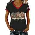 thumbnail image 2 of YVNAURA Womens 250th Anniversary V Neck T Shirt America 250 Patriotic Tee 1776-2026 USA Flag Graphic Top Classic Fit Casual Summer Shirt for 4th of July Every Day Pride, Black, L, 2 of 7