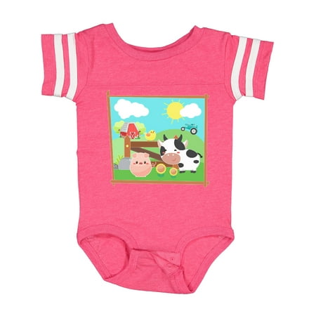 

Inktastic Farm Animals with Cow Chick and Pig Gift Baby Boy or Baby Girl Bodysuit