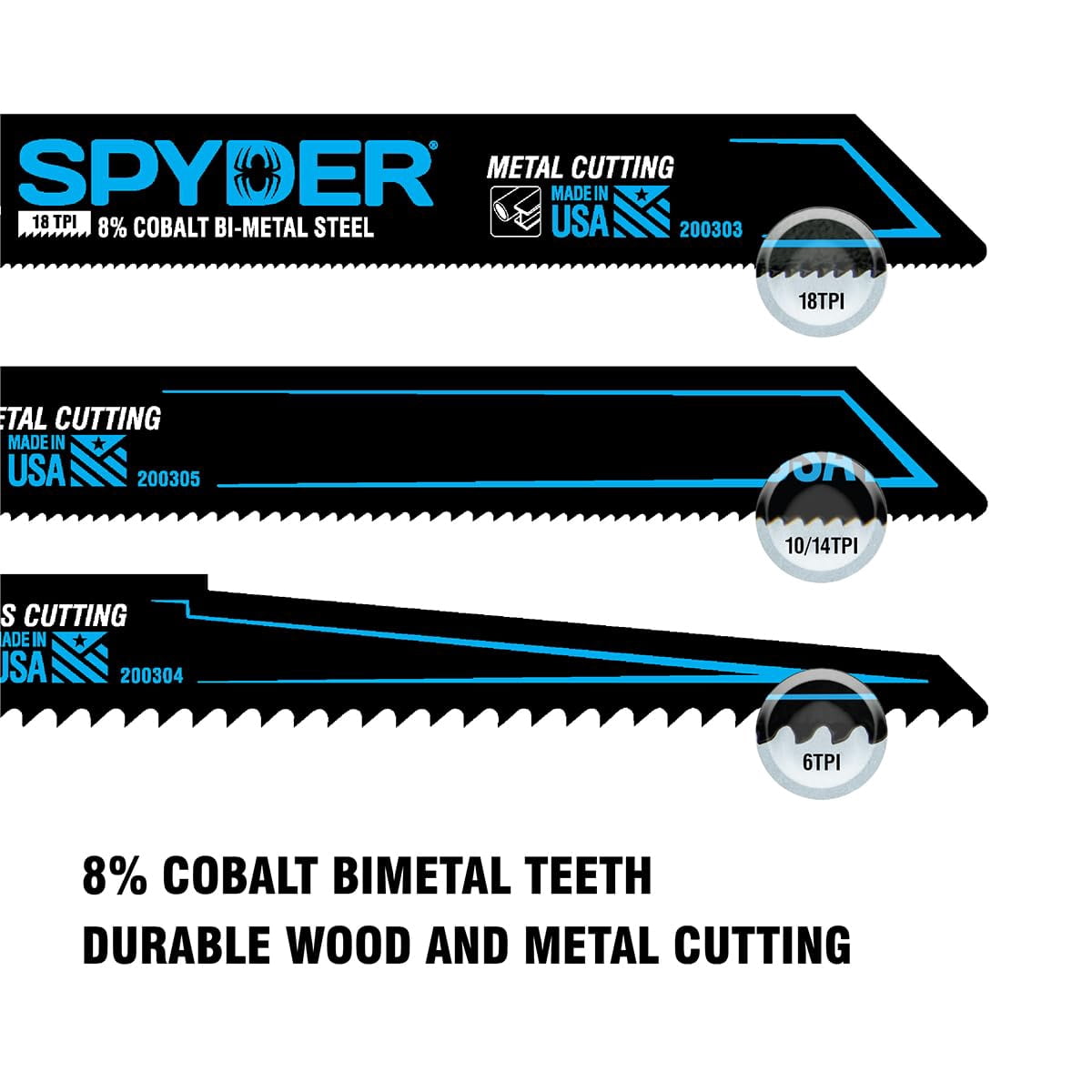Spyder Black Series™ 9-Inch 10/14-TPI Metal Cutting Reciprocating Saw Blades (5-Pack) 200305