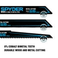 thumbnail image 4 of Spyder Black Series™ 9-Inch 10/14-TPI Metal Cutting Reciprocating Saw Blades (5-Pack) 200305, 4 of 5