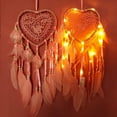 thumbnail image 3 of Dream Catcher, Boho Style Led Light Handemade For Bedroom Car Decoration, Romantic Wall Hanging Dream Catcher (Light Pink, Light), 3 of 9