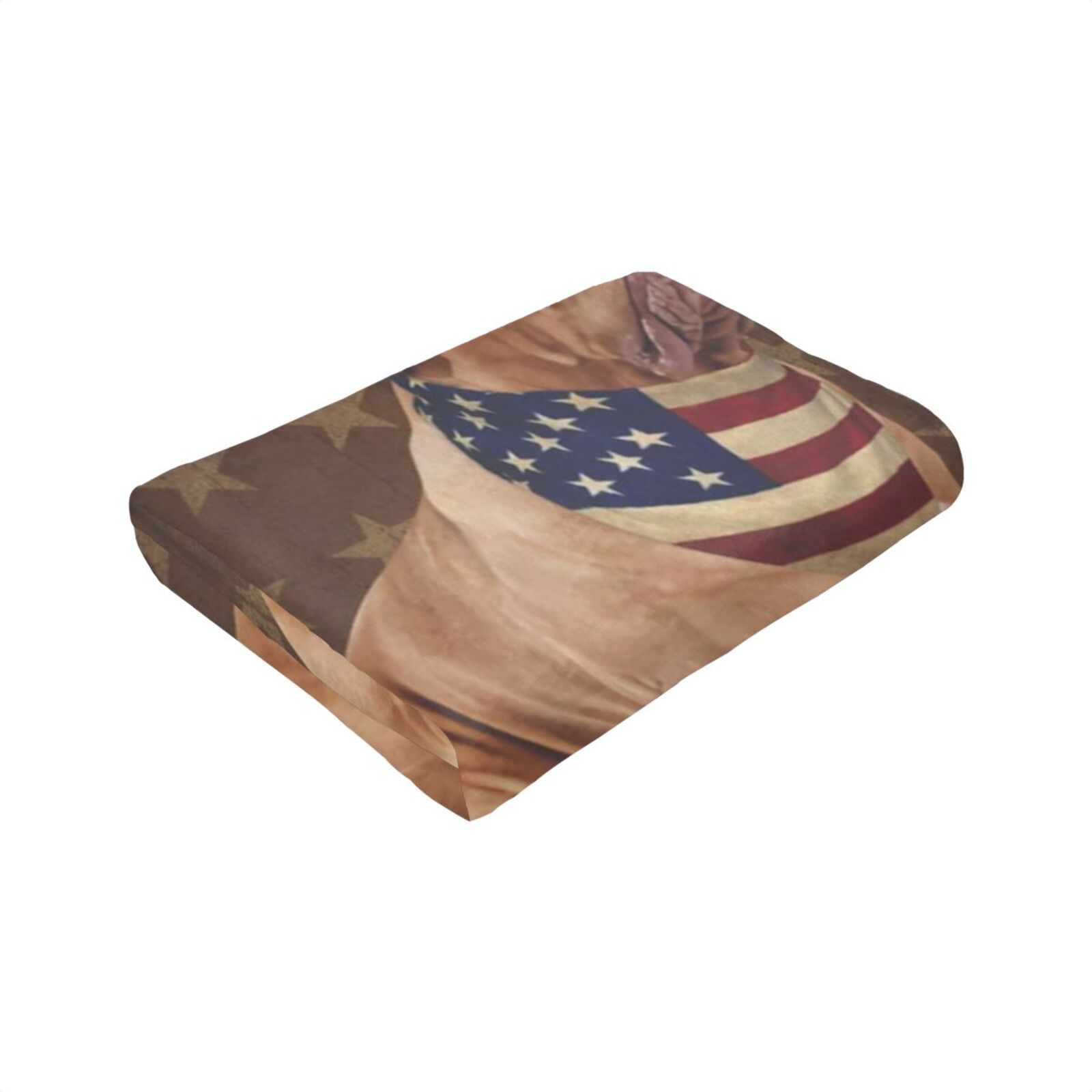 Wijzvio Dogue De Bordeaux Dog With Vintage American Flag Throw Blanket Soft Fuzzy Fleece Blanket For Couch Bed Living Room Decoration 50"X40"