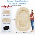 thumbnail image 5 of Human Dog Bed, 71''x45''x12'' Size Fits People and Pet 10 CM Thick Memory Foam Washable Adult Large Bed Giant Oversize Foldable Dog Bed with  Pillow, Blanket, Strap - Beige, 5 of 6